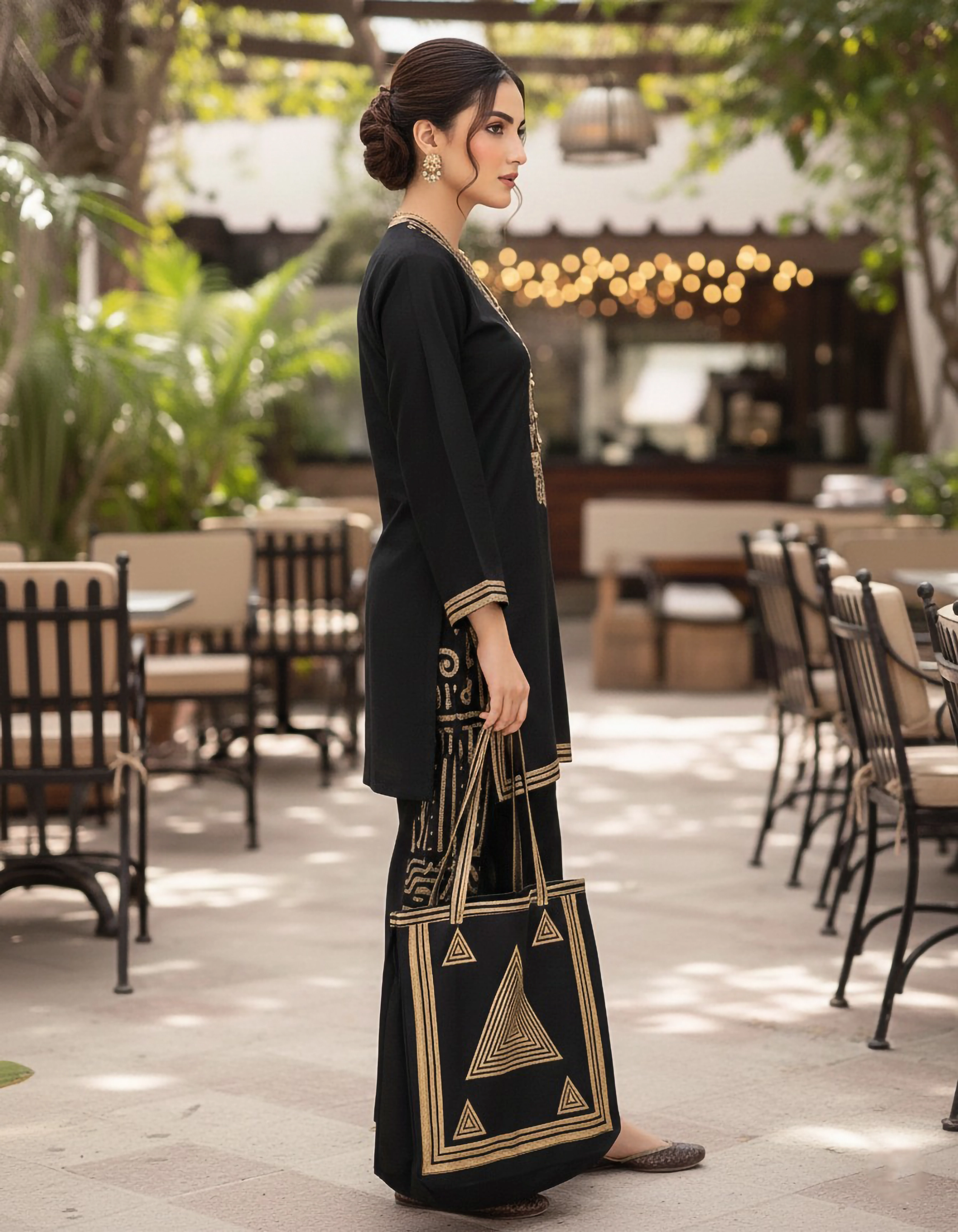 ZS GHAZAL WITH PRINTED BAG - Image 4