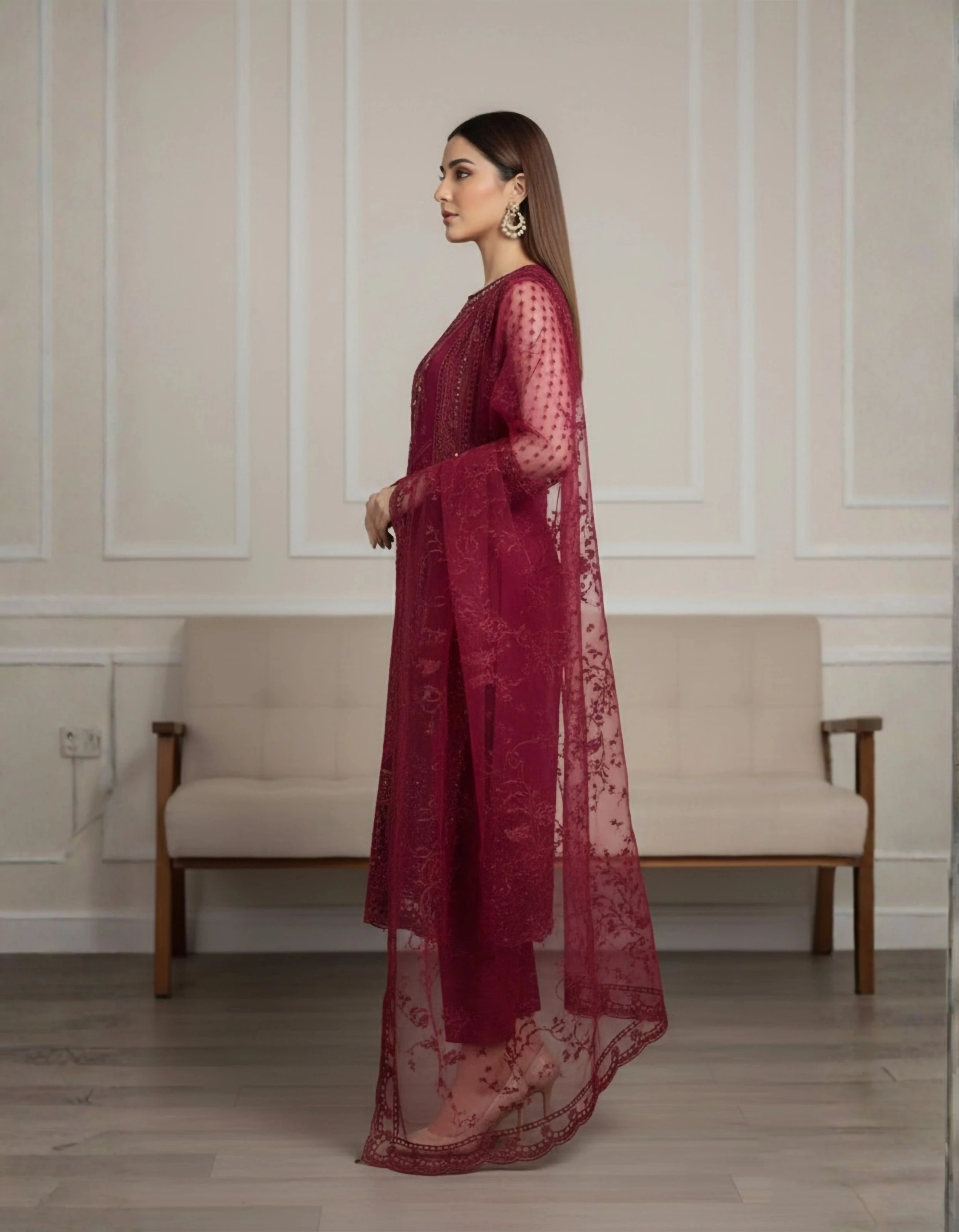 ZS SIGNATURE – MAUVE PINK ORGANZA - Image 2