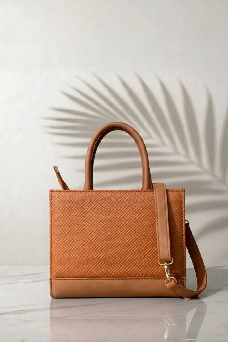 ZS Camel Hand Bag - Image 3